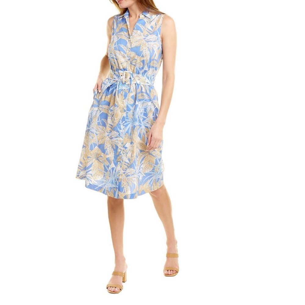 J. McLaughlin Brooks sleeveless shirt dress Size L